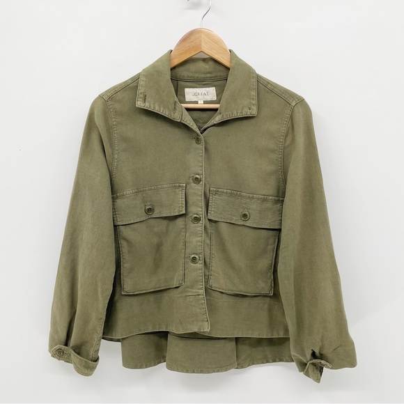 The Great Swingy Army Canvas Jacket in Army Green - Picture 3 of 8